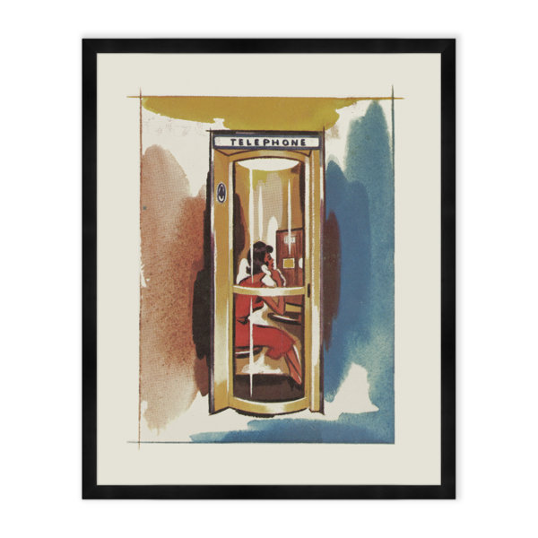 TK Home Telephone Booth Picture Frame Print Perigold